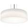Anton 24" Wide Satin Nickel LED Pendant With Linen White Shade