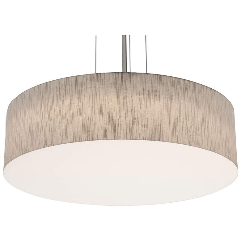 Image 1 Anton 24" Wide Satin Nickel Pendant With Jute Shade