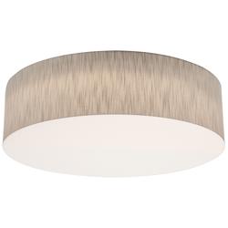 Anton 24&quot; Wide White Flush Mount With Jute Shade