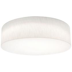 Anton 24&quot; Wide White Flush Mount With Linen White Shade