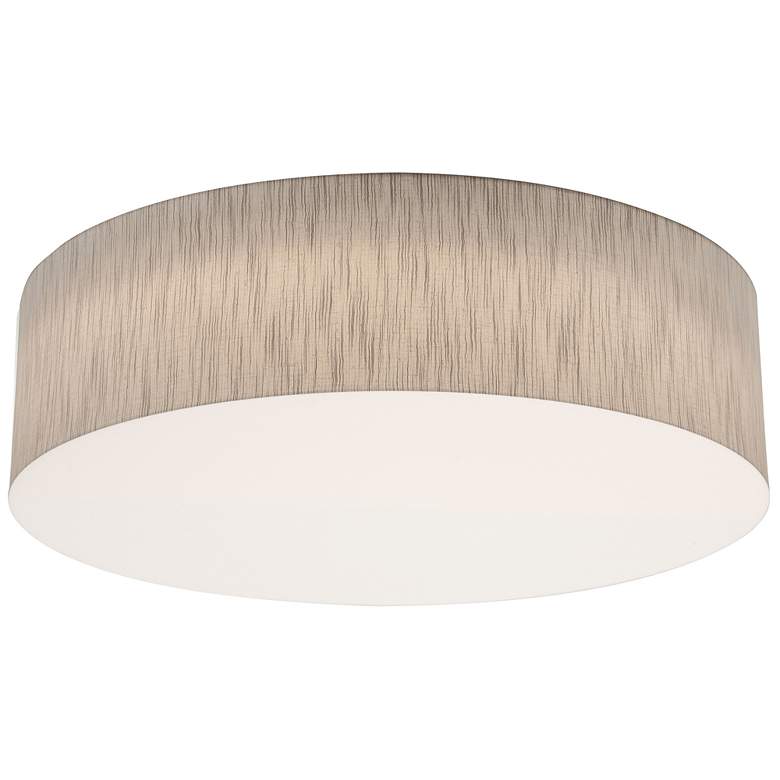 Image 1 Anton 24" Wide White LED Flush Mount With Jute Shade