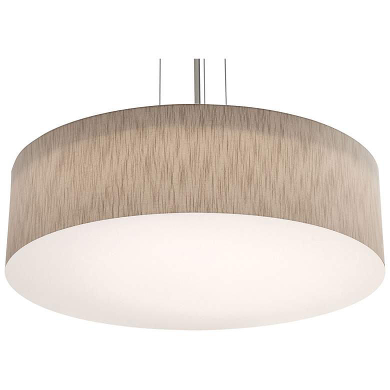 Image 1 Anton 30" Wide Satin Nickel LED Pendant With Jute Shade