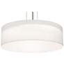 Anton 30" Wide Satin Nickel LED Pendant With Linen White Shade