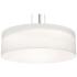 Anton 30" Wide Satin Nickel LED Pendant With Linen White Shade