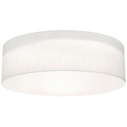 Anton 30&quot; Wide White Flush Mount With Linen White Shade