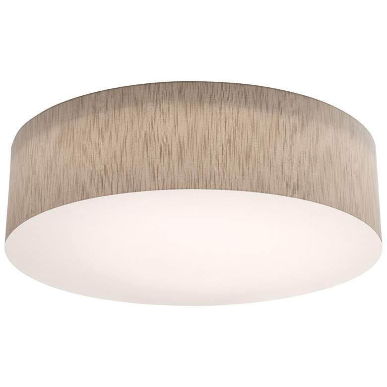 Image 1 Anton 30" Wide White LED Flush Mount With Jute Shade