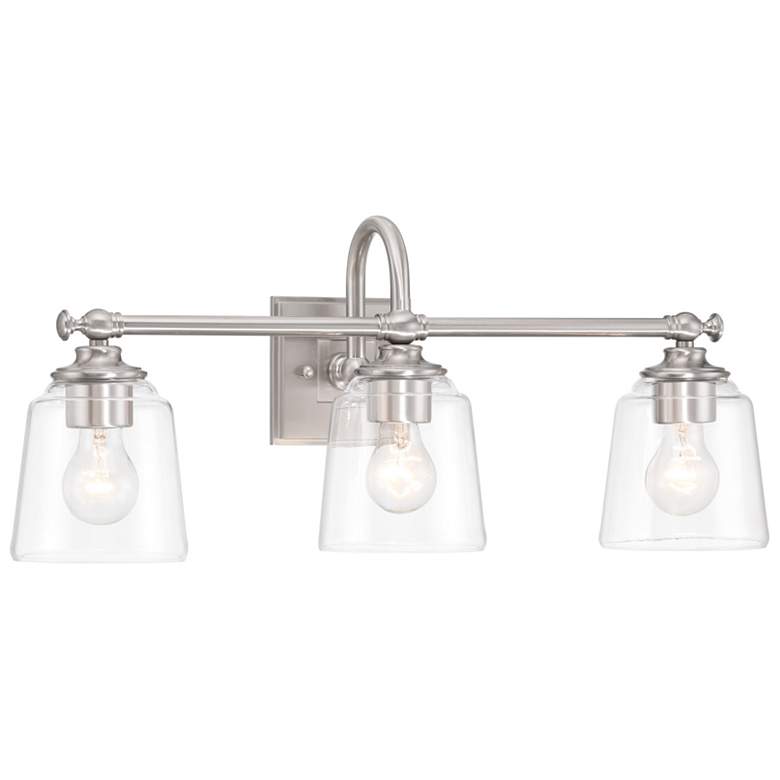Image 1 Antonia 25 1/4"W Brushed Nickel 3-Light Vanity Bath Light