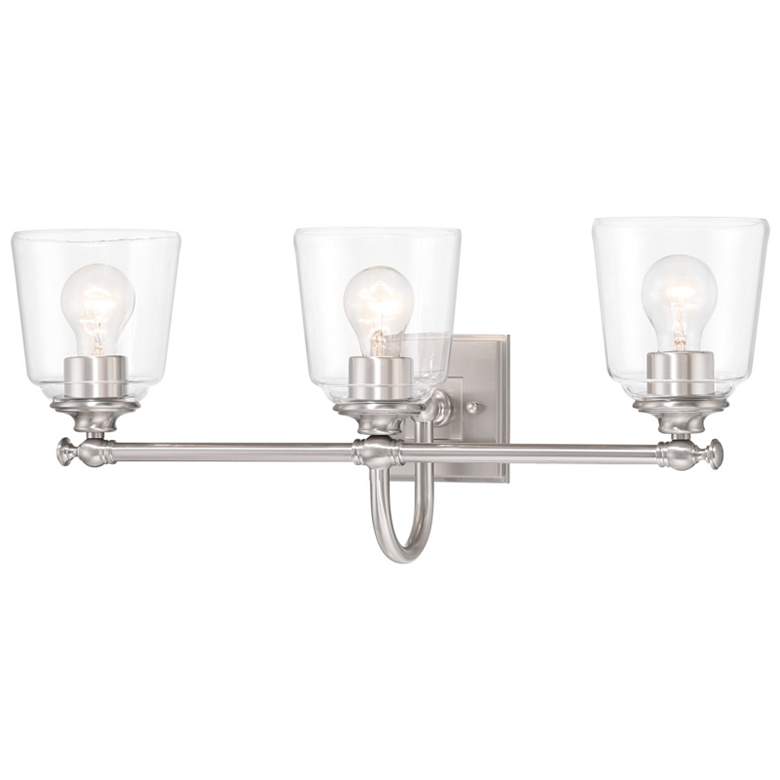 Image 2 Antonia 25 1/4"W Brushed Nickel 3-Light Vanity Bath Light more views