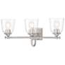 2_Antonia 25 1/4"W Brushed Nickel 3-Light Vanity Bath Light more views