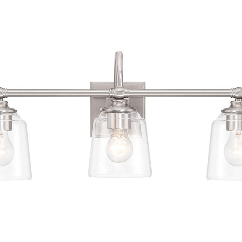 Image 3 Antonia 25 1/4"W Brushed Nickel 3-Light Vanity Bath Light more views
