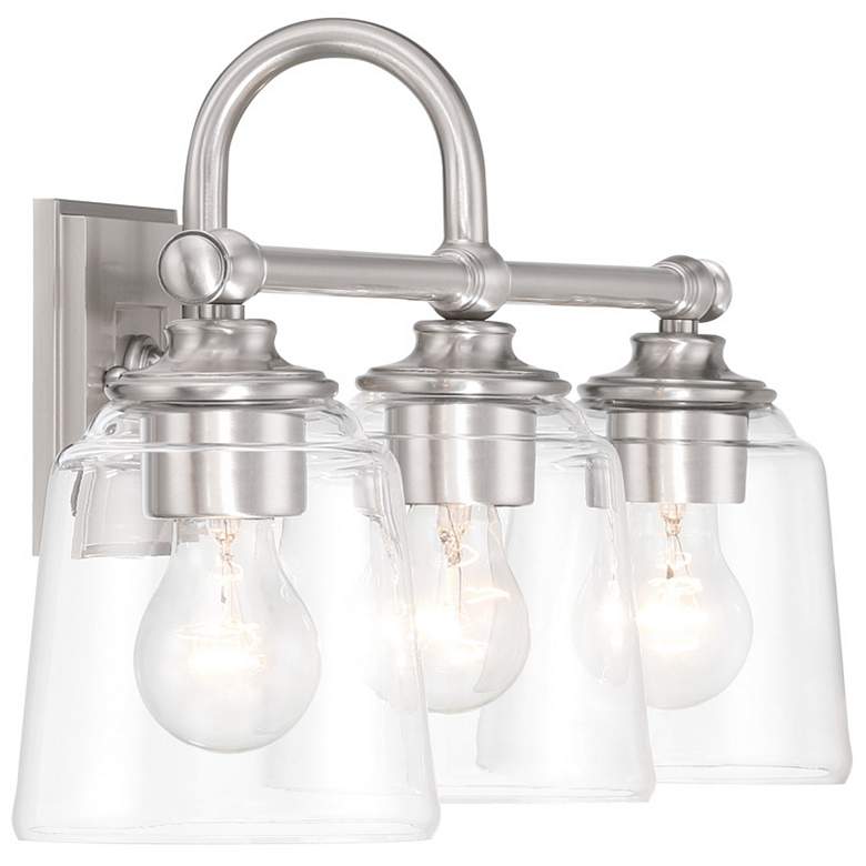 Image 4 Antonia 25 1/4"W Brushed Nickel 3-Light Vanity Bath Light more views