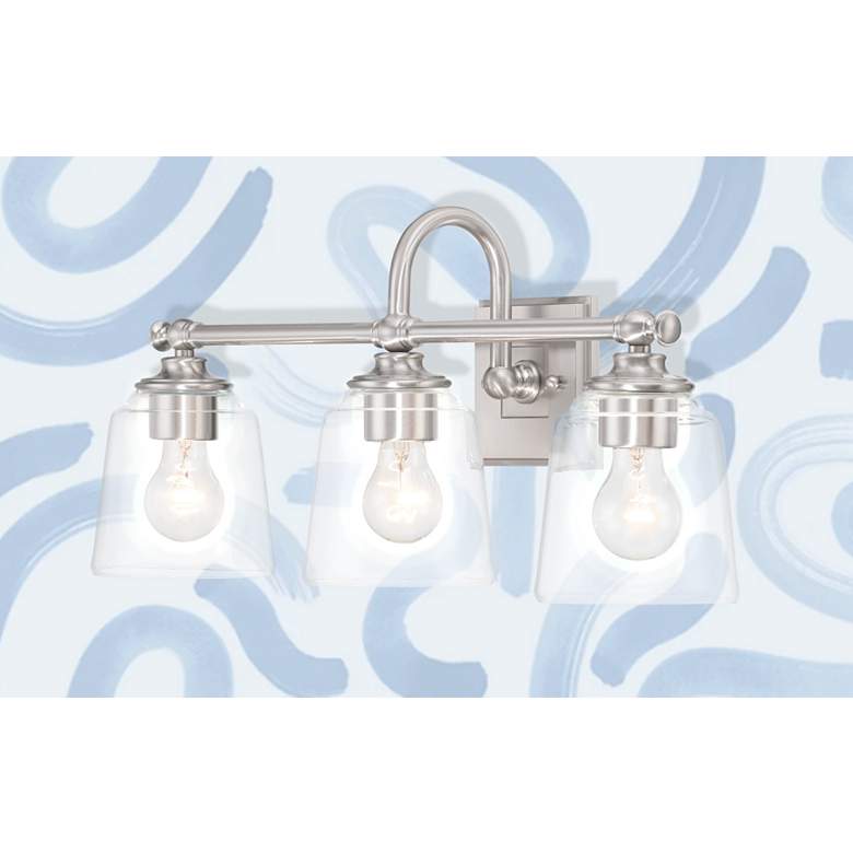 Image 6 Antonia 25 1/4"W Brushed Nickel 3-Light Vanity Bath Light more views