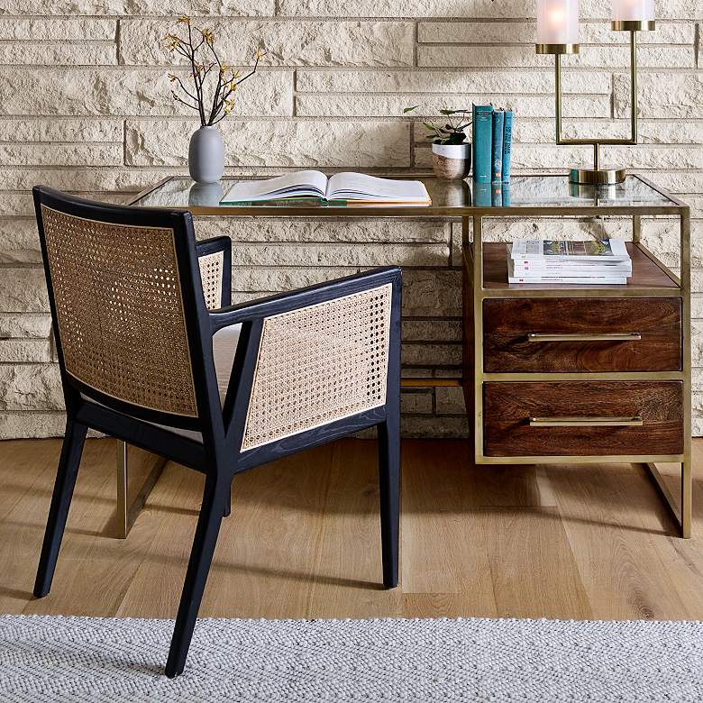 Antonia Linen and Brushed Ebony Nettlewood Dining Chair