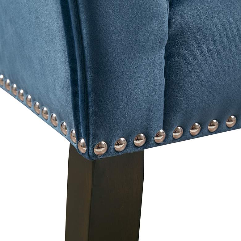 Image 4 Antonio 43 1/2 inch Wide Blue Fabric Accent Bench more views