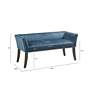 Antonio 43 1/2" Wide Blue Fabric Accent Bench