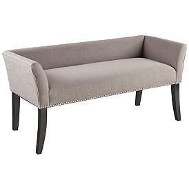 Image2 of Antonio 49 1/2" Wide Gray Fabric Classic Banquette Accent Bench