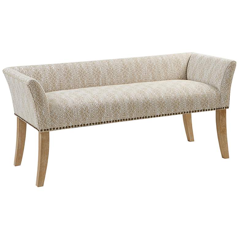 Image 2 Antonio 49 1/2" Wide Taupe Fabric Banquette Accent Bench