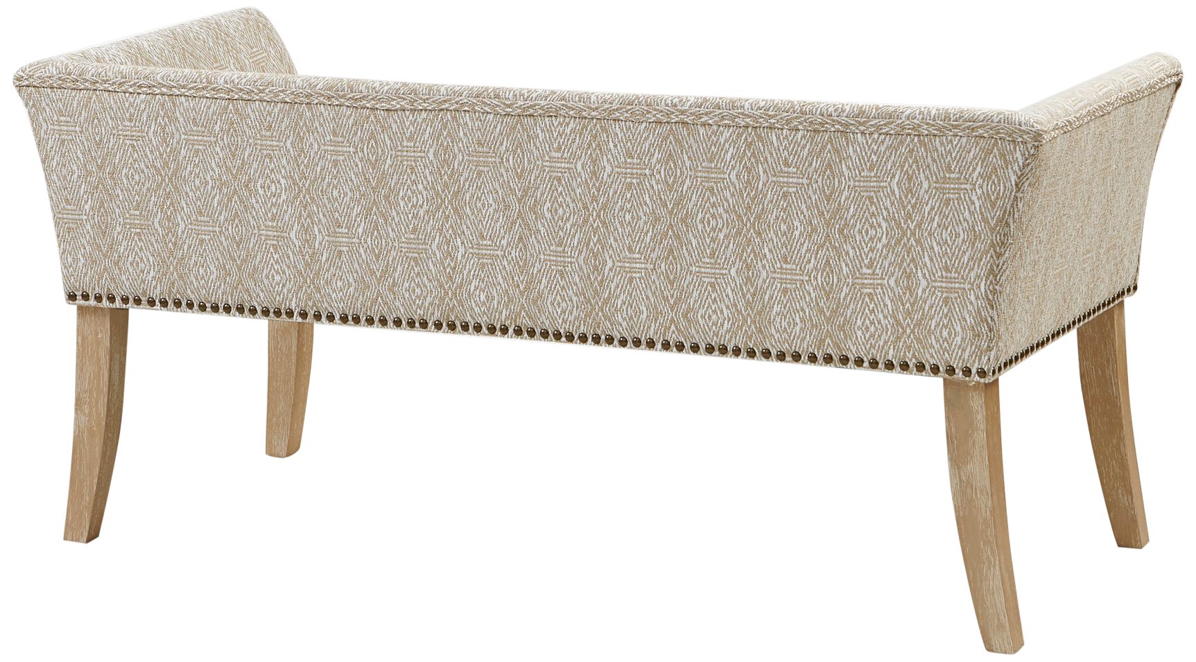 Antonio 49 1/2" Wide Taupe Fabric Banquette Accent Bench
