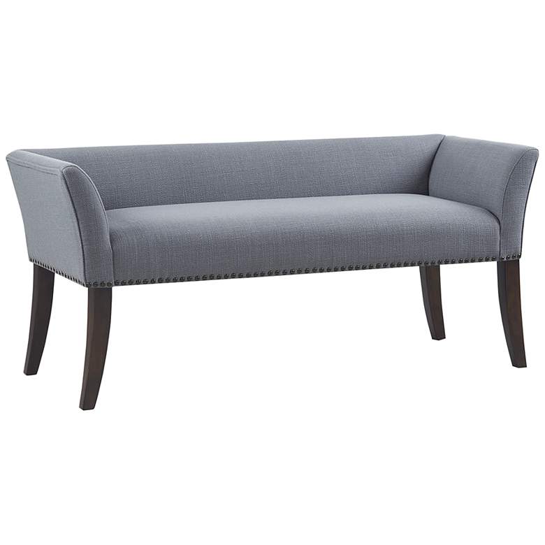Image 2 Antonio 49 1/2"W Slate Blue Fabric Banquette Accent Bench