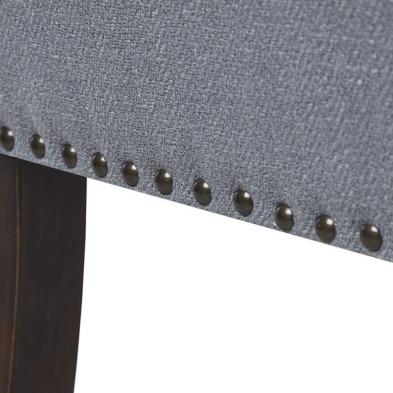 Image 3 Antonio 49 1/2"W Slate Blue Fabric Banquette Accent Bench more views