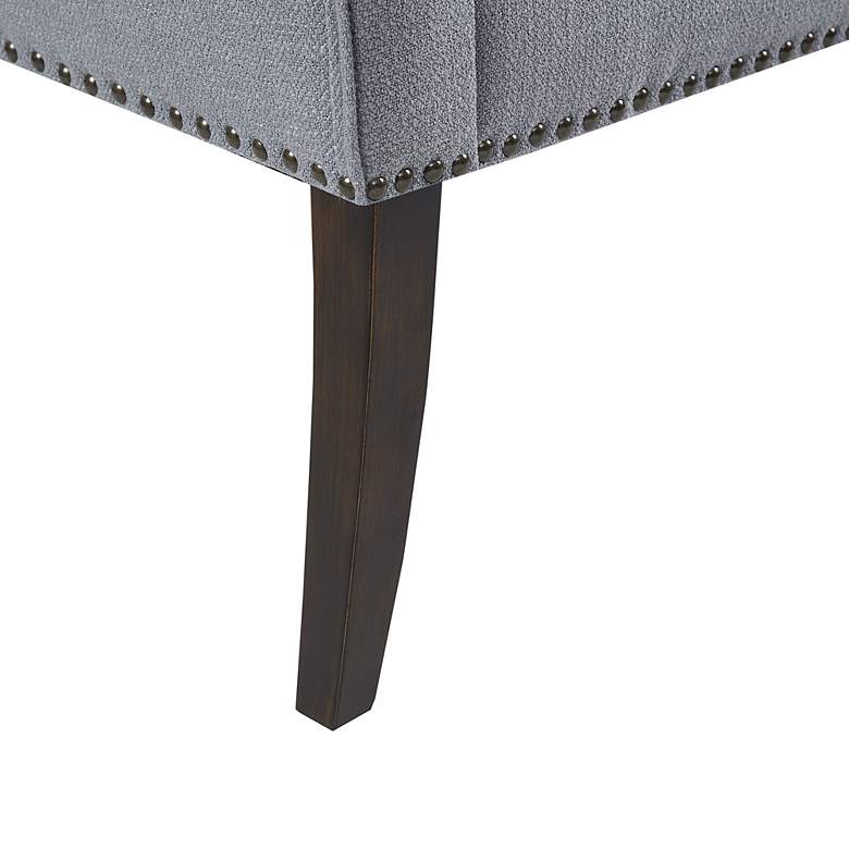 Image 4 Antonio 49 1/2"W Slate Blue Fabric Banquette Accent Bench more views