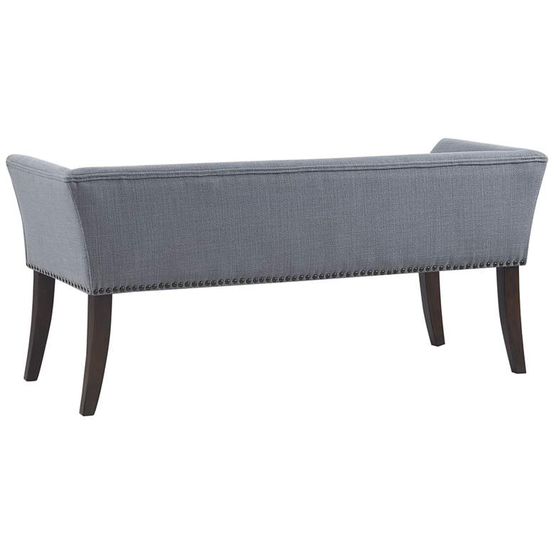 Image 6 Antonio 49 1/2 inchW Slate Blue Fabric Banquette Accent Bench more views