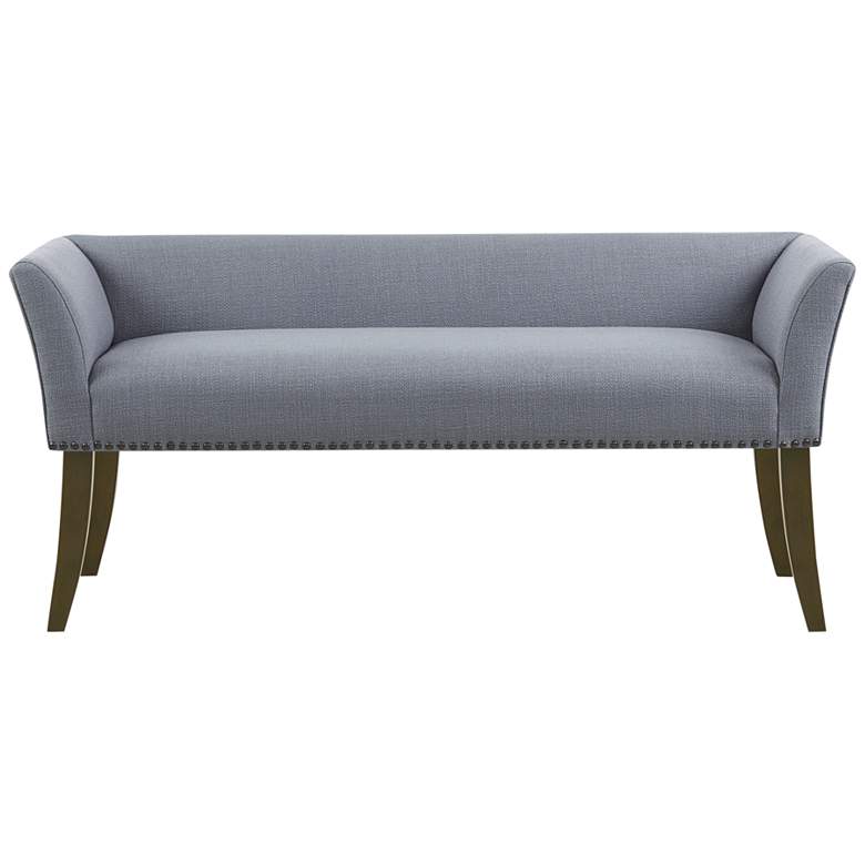 Image 7 Antonio 49 1/2 inchW Slate Blue Fabric Banquette Accent Bench more views