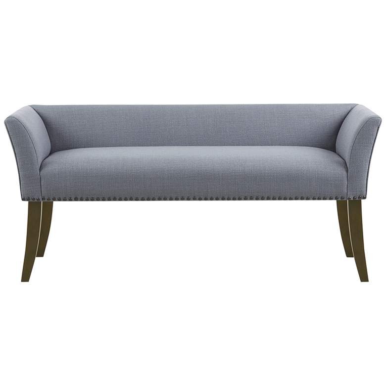 Image 7 Antonio 49 1/2"W Slate Blue Fabric Banquette Accent Bench more views