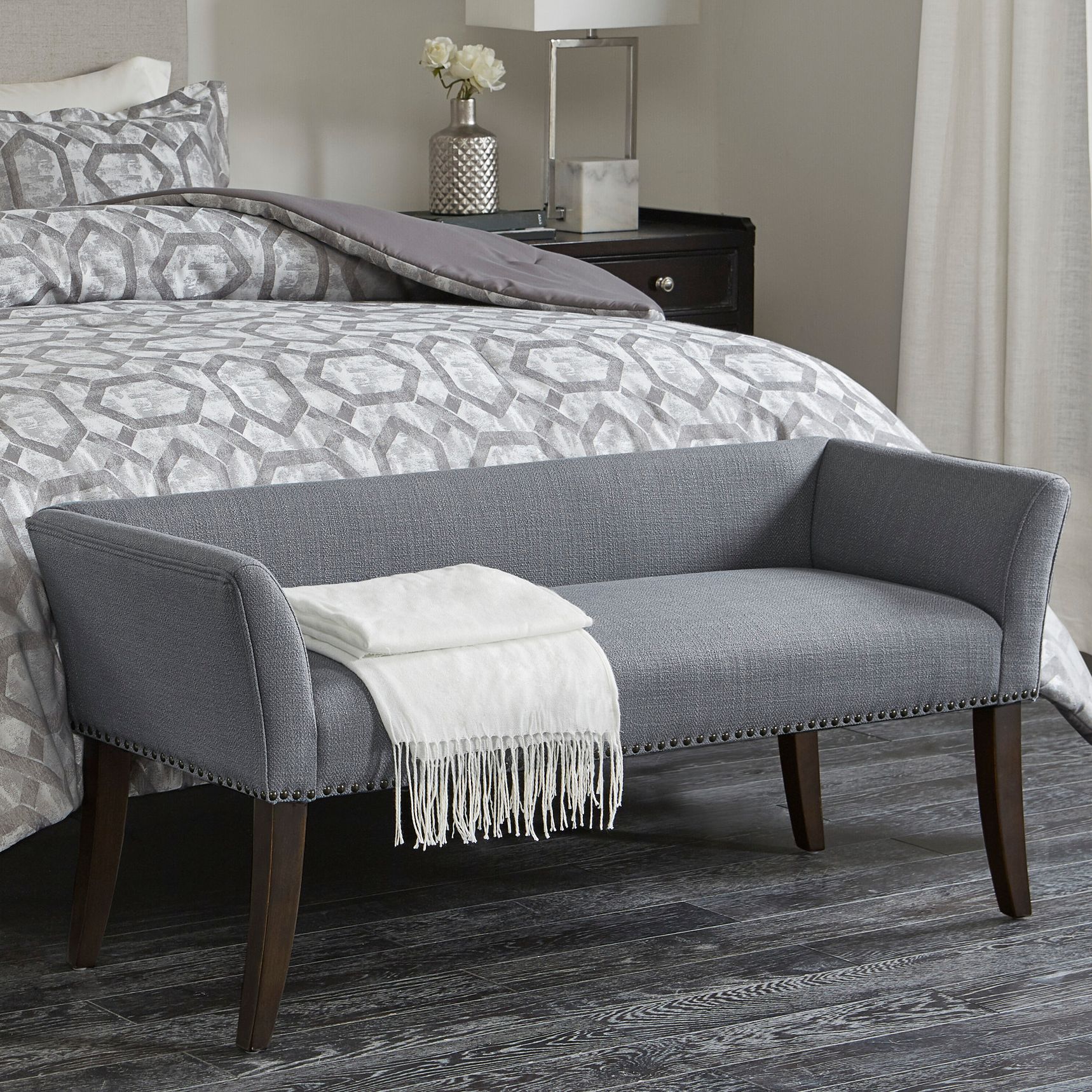 IDÉE　SOLID BENCH ヘンリーボーン柄ナチュラルグレー IDÉE SOLID BENCH ヘンリーボーン柄ナチュラルグレー IDÉE SOLID