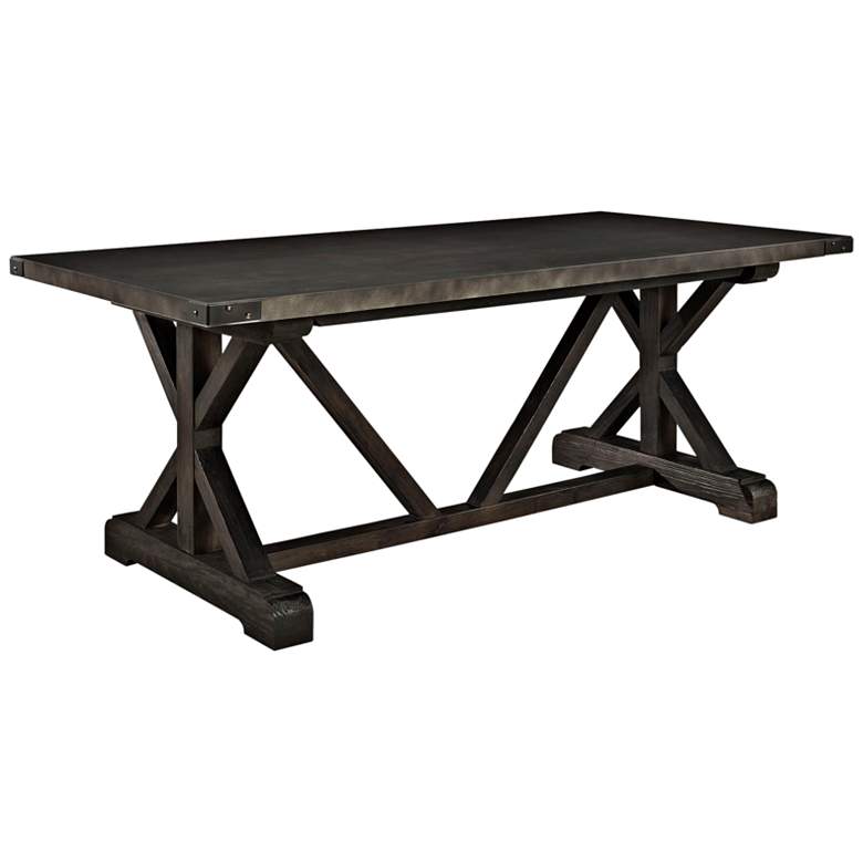Image 1 Anvil 78 1/2 inch Wide Black Rectangular Wood Dining Table