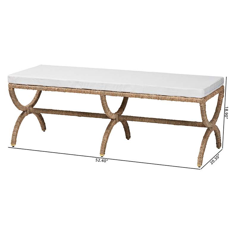 Image 7 Anya 52 1/2" Wide Japandi Seagrass Accent Bench more views