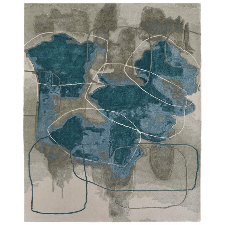 Image 1 Anya Transitional Abstract Hand Tufted Blue Area Rug 8885F