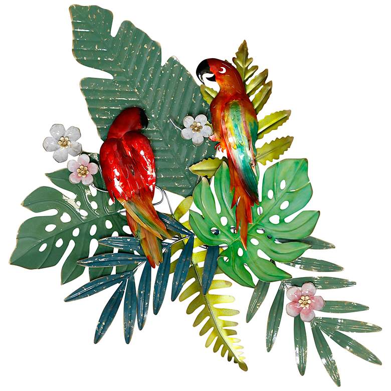 Image 1 Anya Tropical Duo Birds 32 inch Wide Metal Wall Art