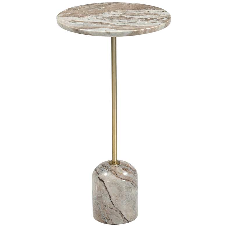 Image 2 Aoede 14" Wide Brown White Marble Round Accent Table