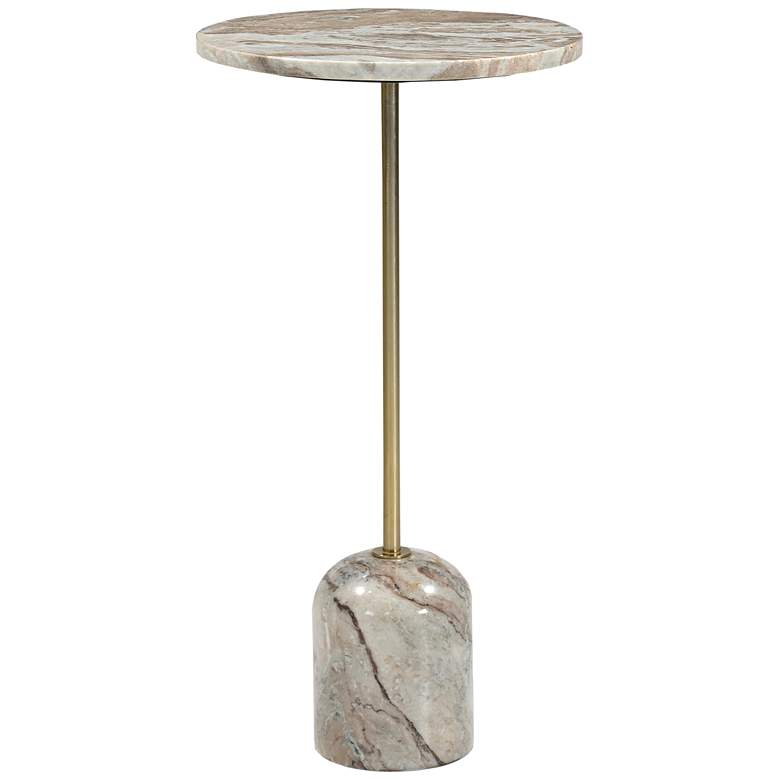Image 5 Aoede 14" Wide Brown White Marble Round Accent Table more views