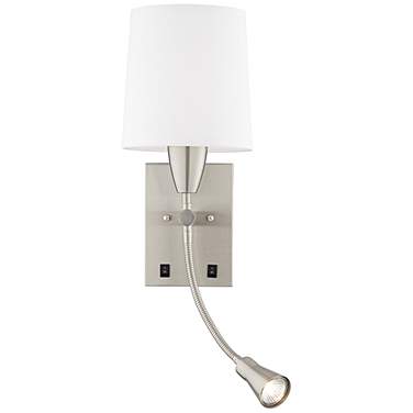 Aoife 17" High Brushed Nickel Wall Sconce with Reading Light