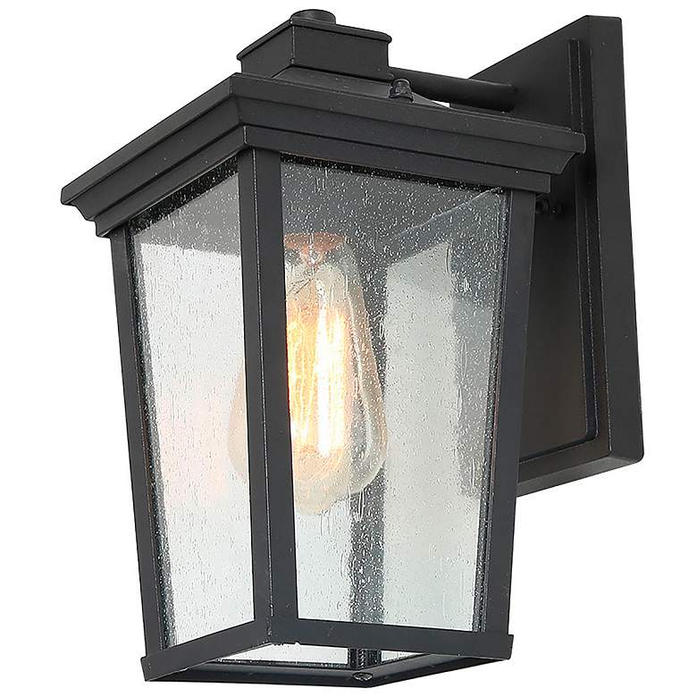 Image 1 Aotelas 11" High Black Glass Outdoor Wall Light