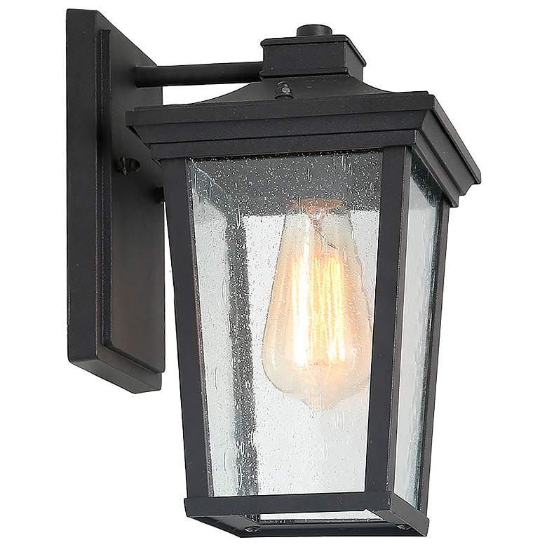 Image 3 Aotelas 11" High Black Glass Outdoor Wall Light more views