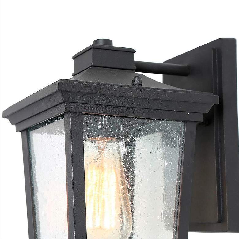 Image 4 Aotelas 11" High Black Glass Outdoor Wall Light more views