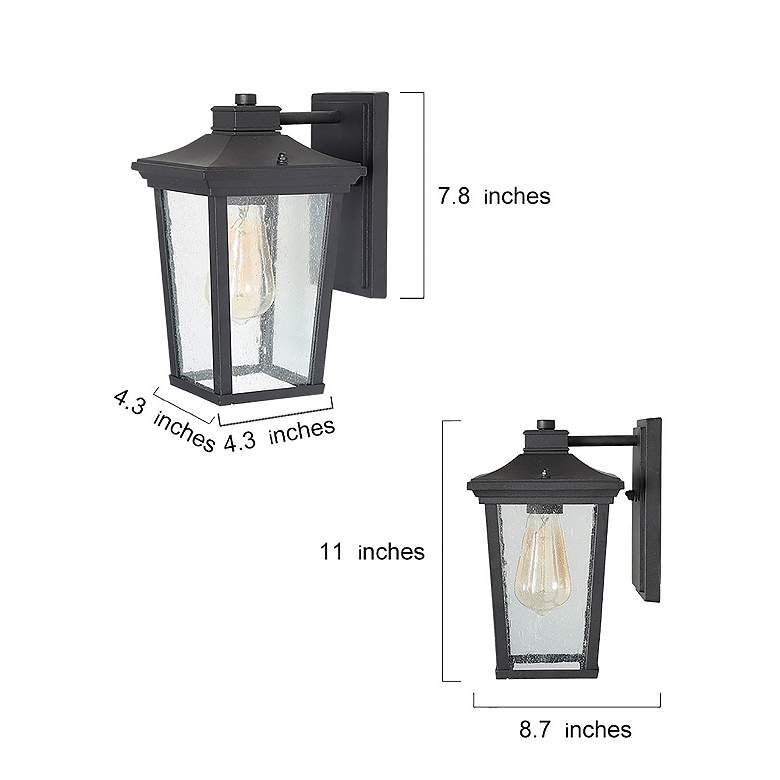 Image 6 Aotelas 11" High Black Glass Outdoor Wall Light more views