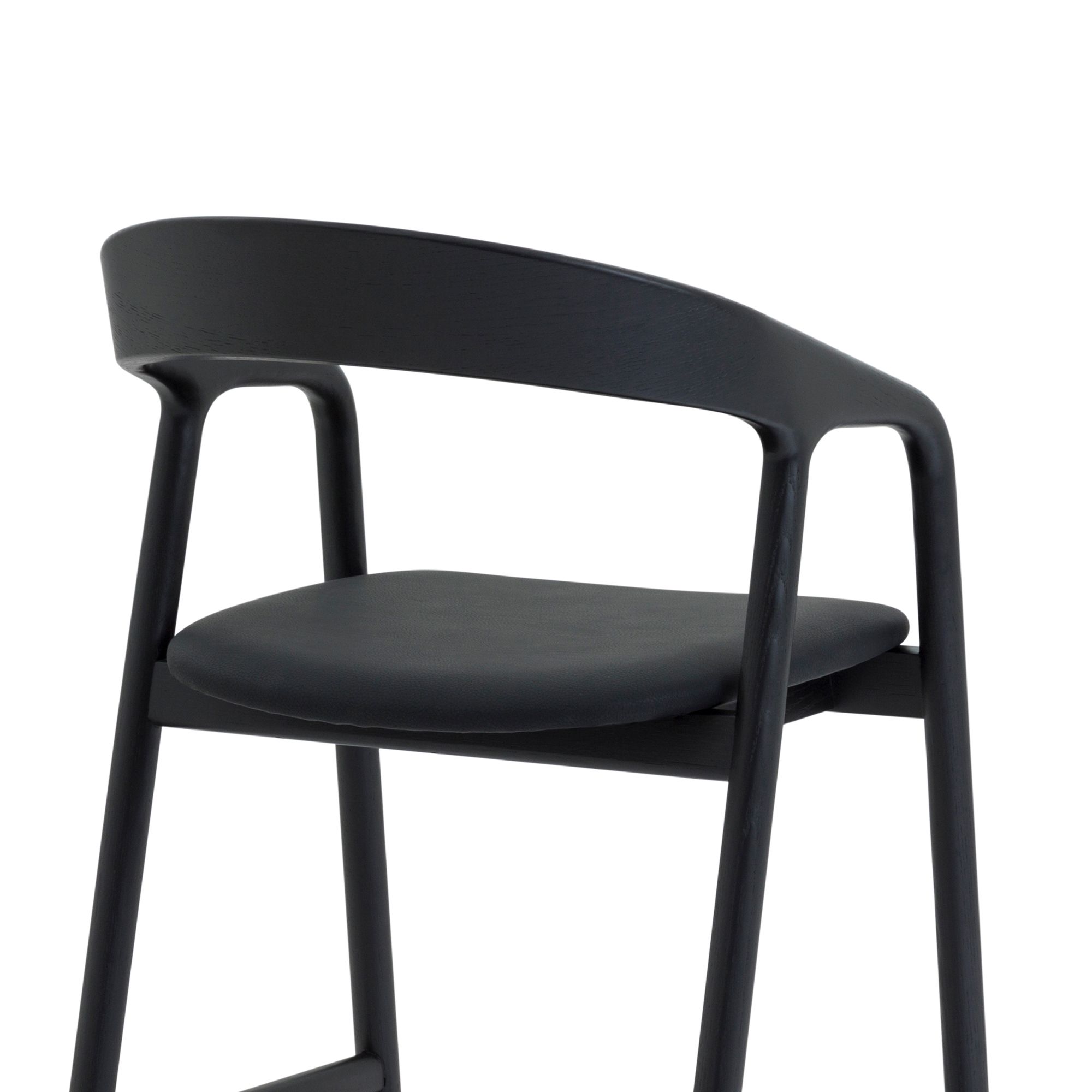 Image 7 Apache Black Oak Wood and Faux Leather Bar Stool more views