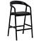 Apache Black Oak Wood and Faux Leather Counter Stool