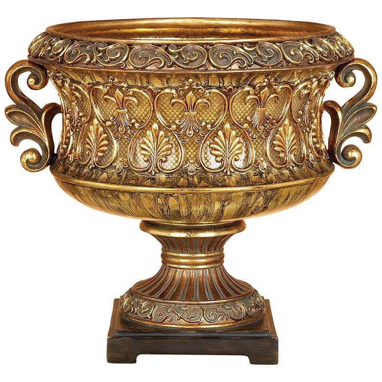 Image 1 Apache Tarnished Gold Polystone Decorative Italian Bowl