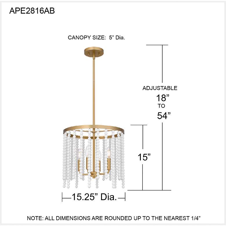Image 7 Apelle 4-Light Aged Brass Pendant Light more views