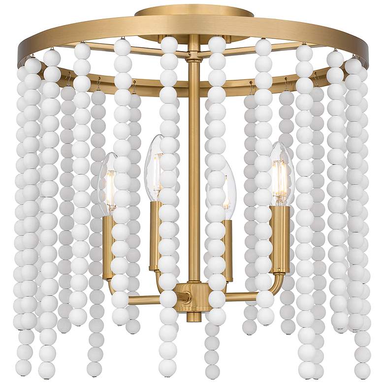 Image 2 Apelle 4-Light Aged Brass Semi-Flush Mount Light