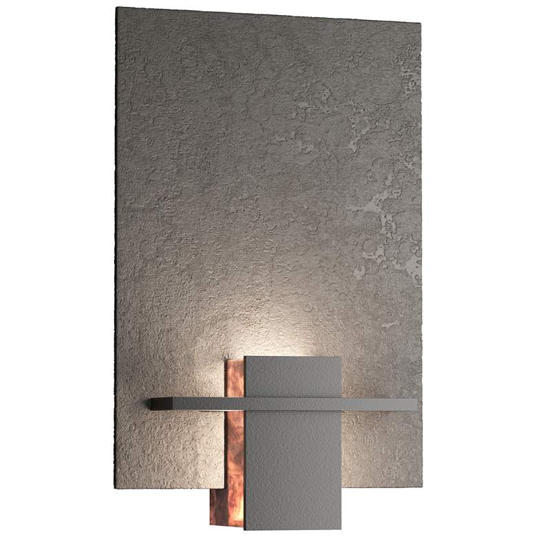 Image 1 Aperture 12.9" High Black Sconce With Topaz Glass Shade