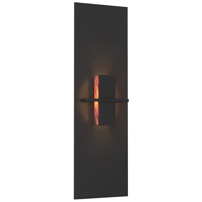 Image 1 Aperture Vertical Sconce - Black Finish - Topaz Glass