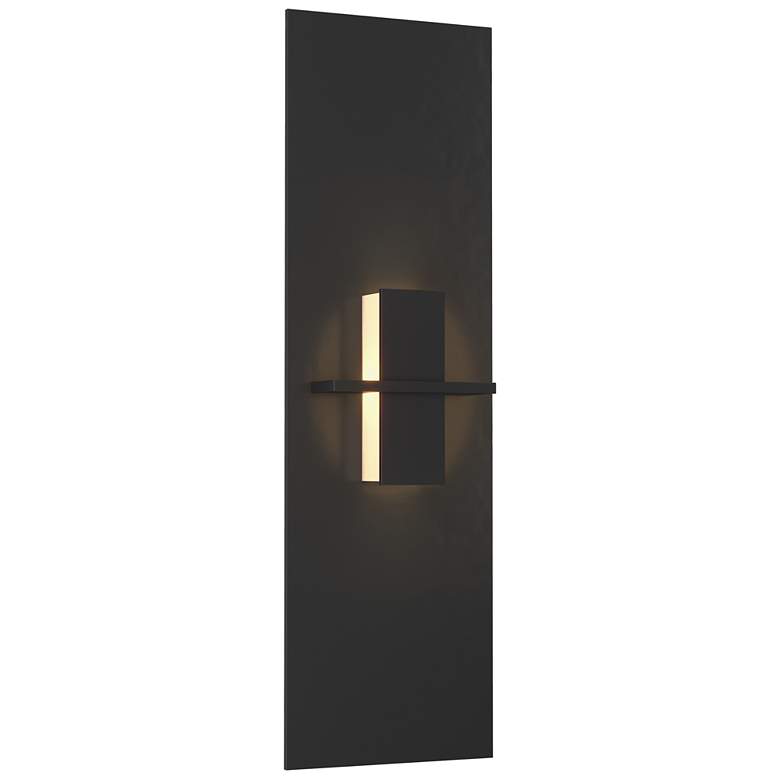 Image 1 Aperture Vertical Sconce - Black Finish - White Art Glass