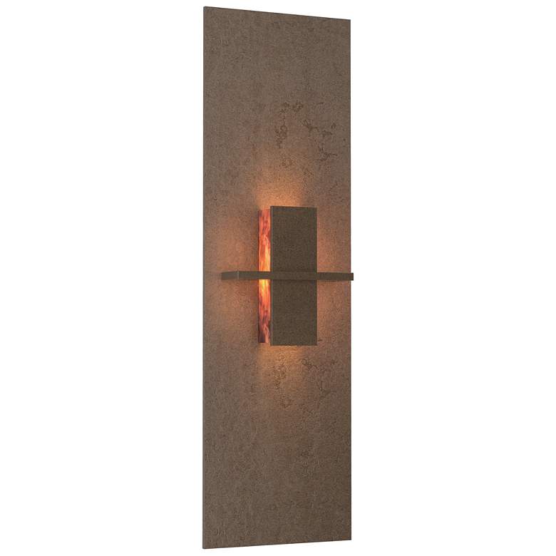 Image 1 Aperture Vertical Sconce - Bronze Finish - Topaz Glass