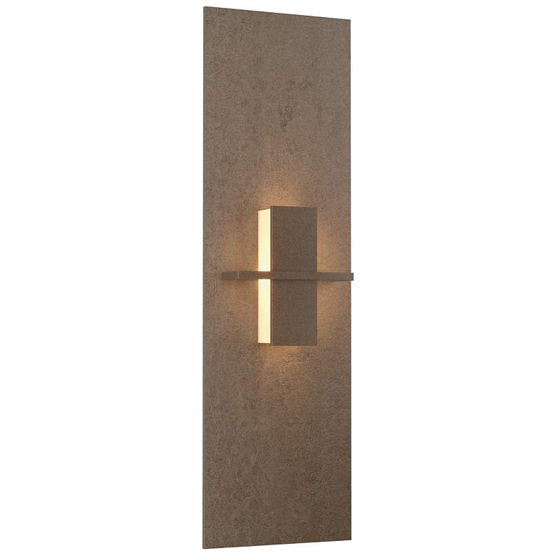 Image 1 Aperture Vertical Sconce - Bronze Finish - White Art Glass